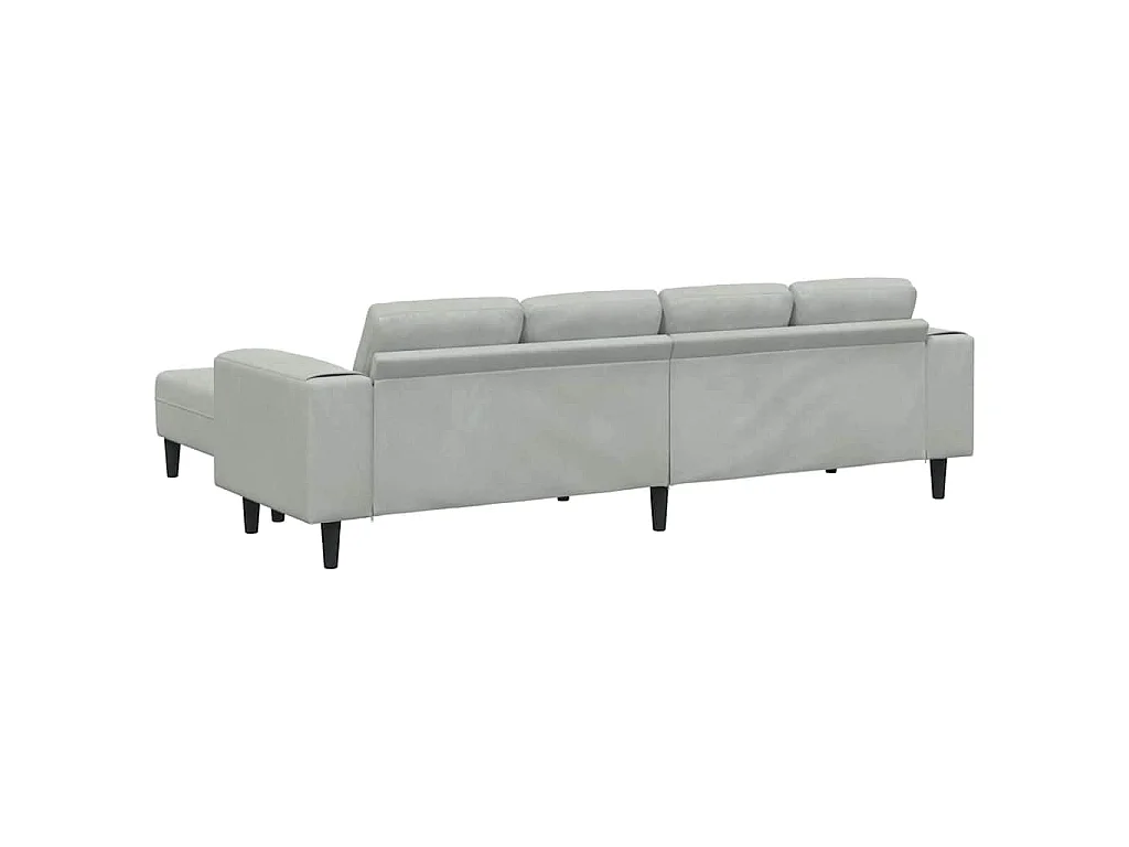 3-teiliges Sofaset aus hellgrauem Samt