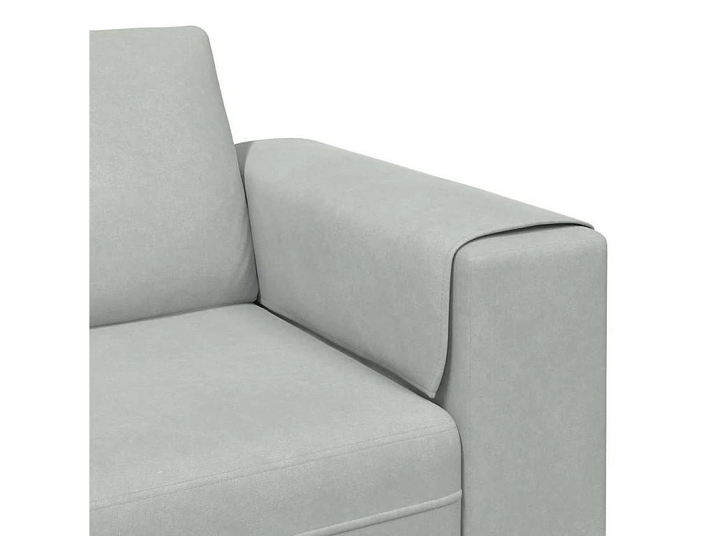3-teiliges Sofaset aus hellgrauem Samt