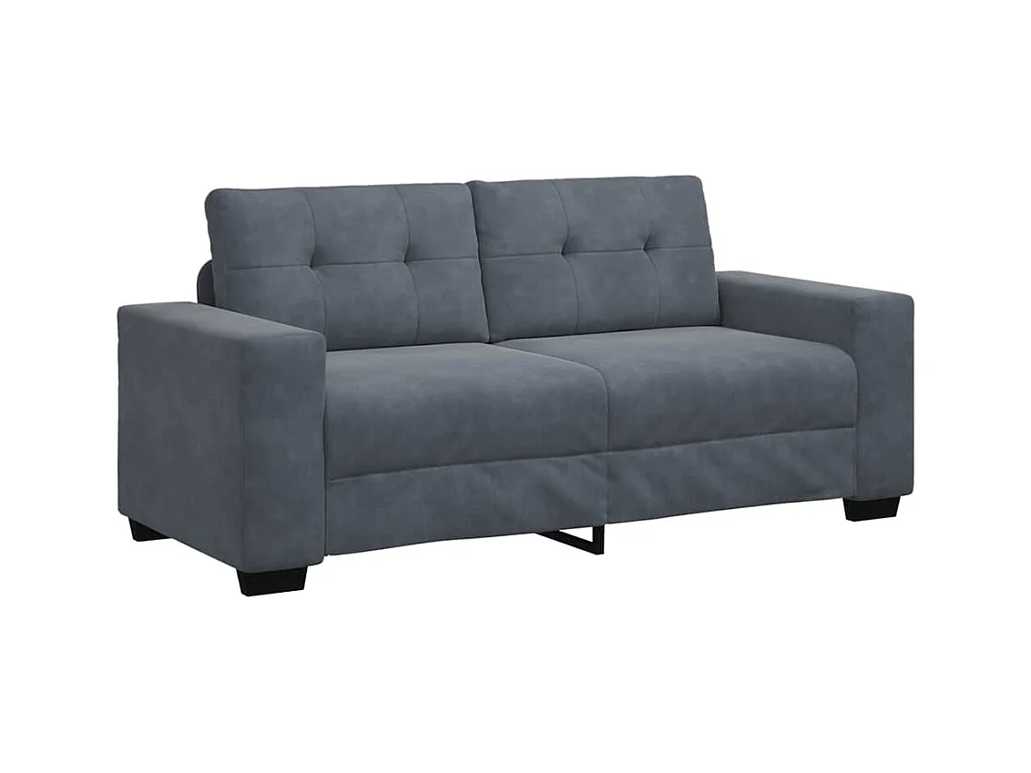 Divano a due posti in velluto grigio scuro 140 cm