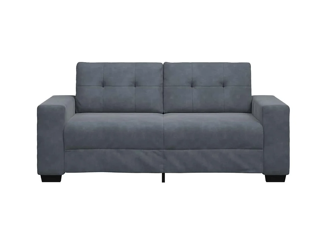 Divano a due posti in velluto grigio scuro 140 cm