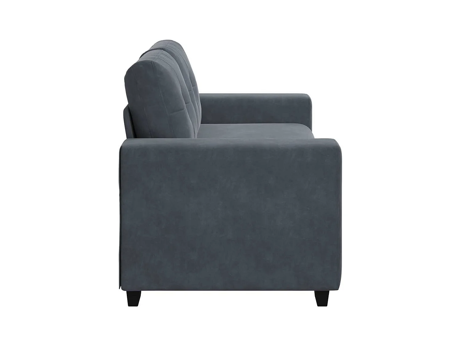 Divano a due posti in velluto grigio scuro 140 cm