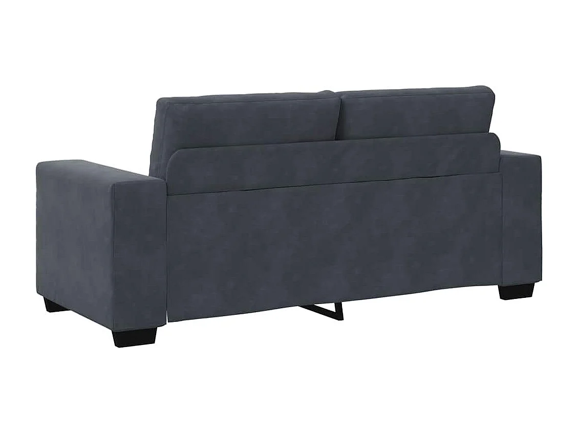 Divano a due posti in velluto grigio scuro 140 cm