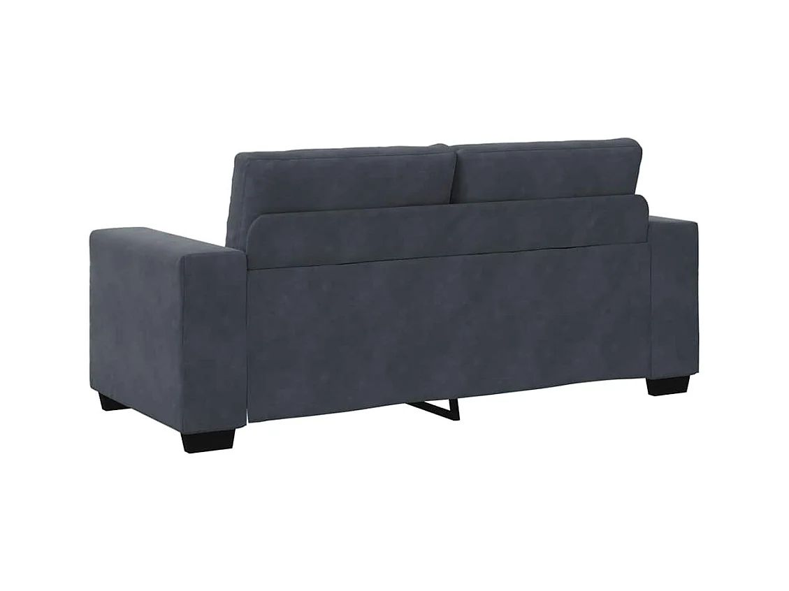 Canapé causeuse gris foncé 140 cm velours