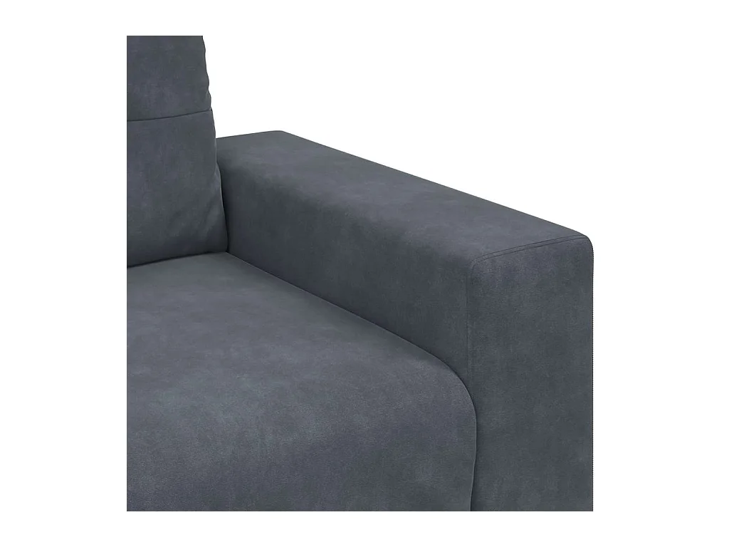 Canapé causeuse gris foncé 140 cm velours