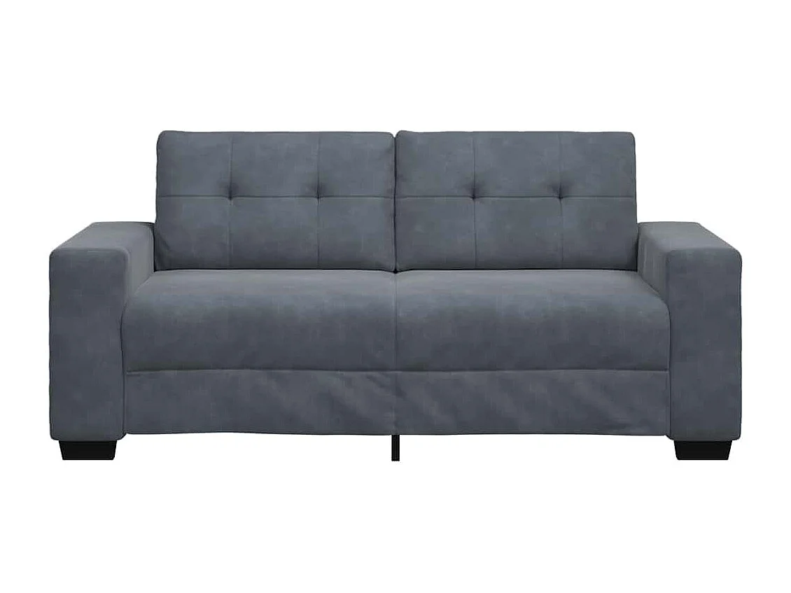 Canapé causeuse gris foncé 140 cm velours