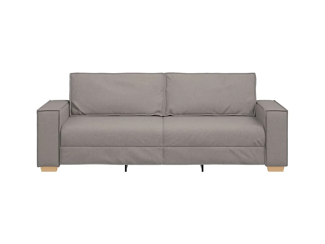 Divano 3 posti con cuscino color tortora 220 x 78 x 84 cm tessuto