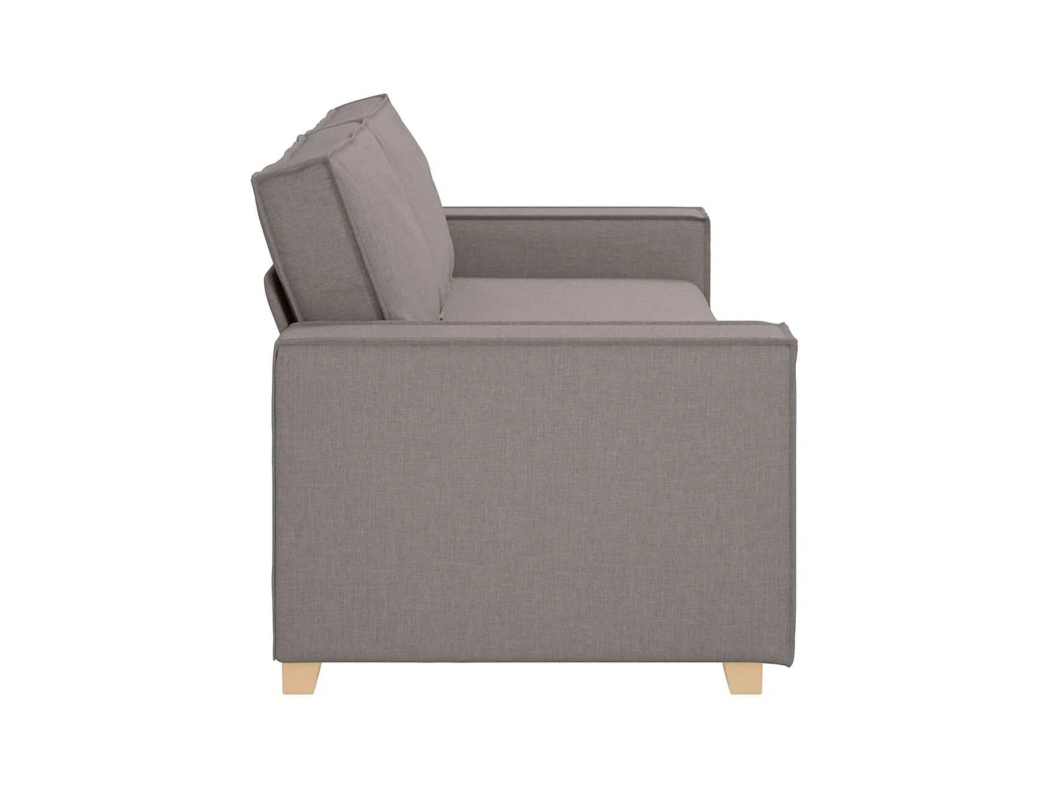 Divano 3 posti con cuscino color tortora 220 x 78 x 84 cm tessuto