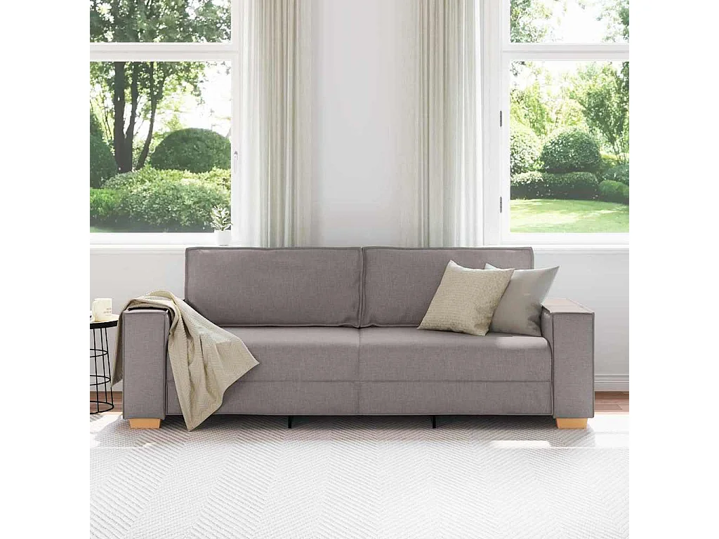 3-zitsbank met Taupe kussen 220 x 78 x 84 cm stof