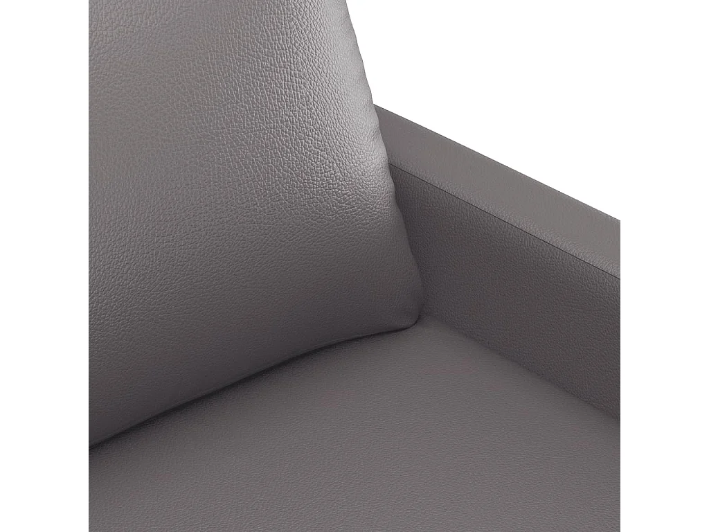 Conjunto de sofá de 2 piezas con cojines de piel sintética gris