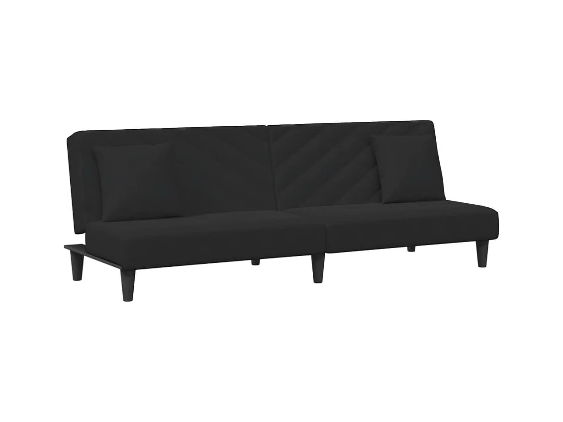 Conjunto de sofá de 2 piezas con cojines de terciopelo negro