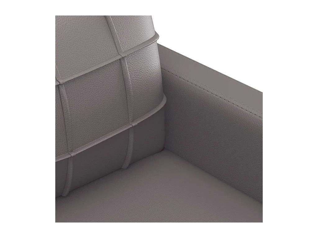 Conjunto de sofá de 4 piezas con cojines de piel sintética gris