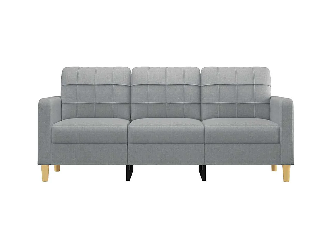 Divano 3 posti Grigio chiaro 180 cm Tessuto
