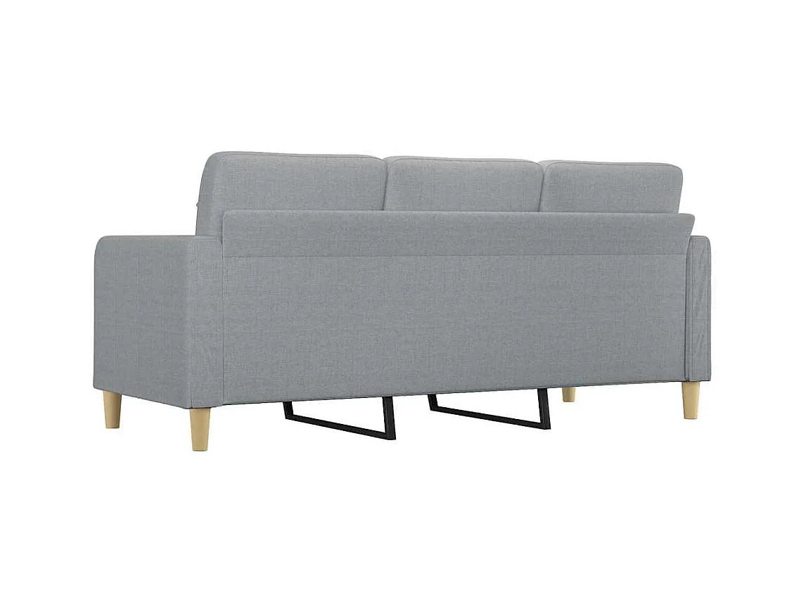 Divano 3 posti Grigio chiaro 180 cm Tessuto