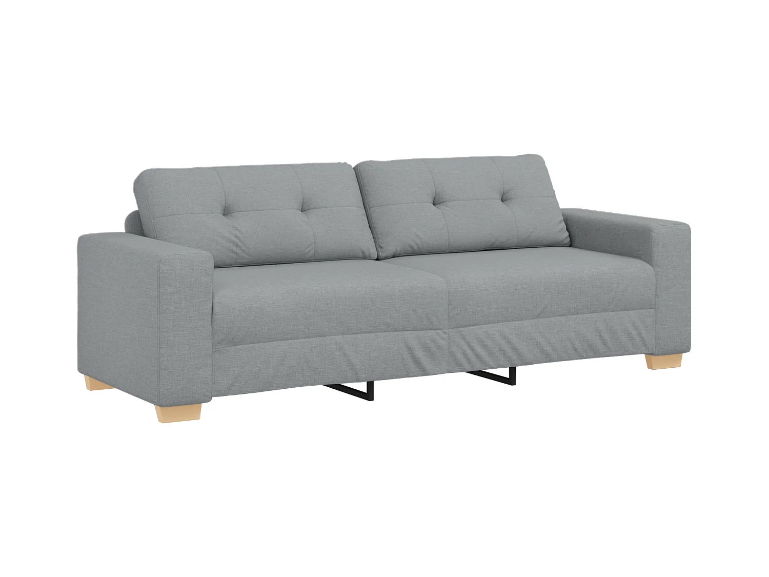 Set divano con cuscino 3 pezzi in tessuto grigio