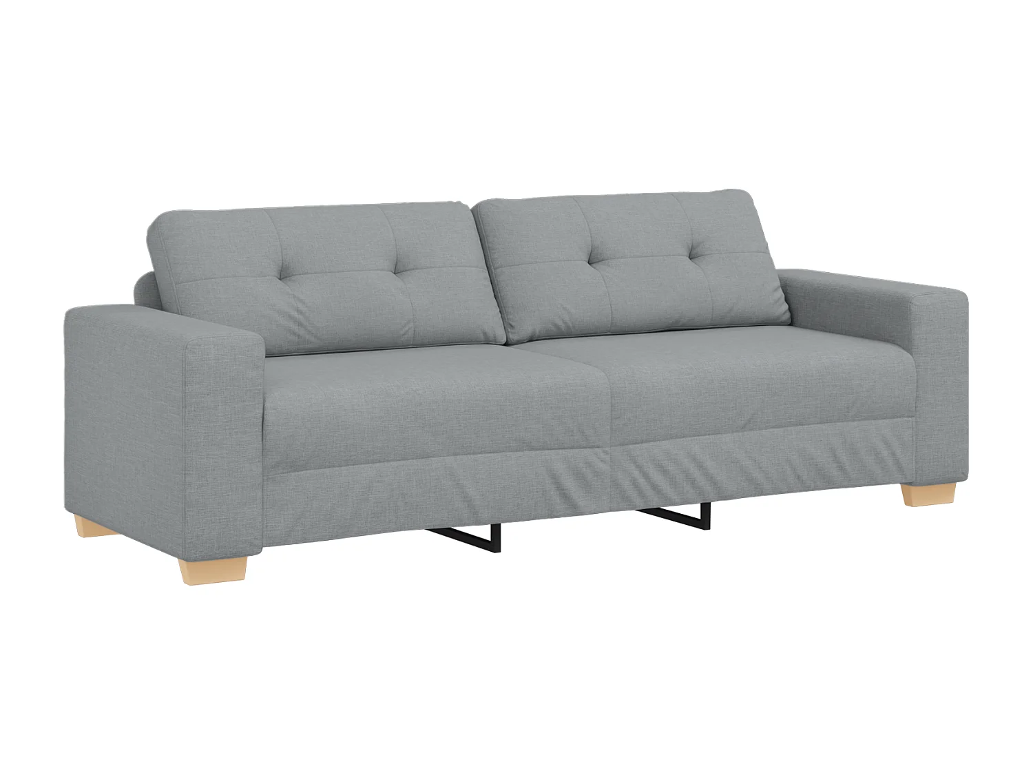 Ensemble de Canapés avec coussin avec oreiller 3 pcs Gris tissu