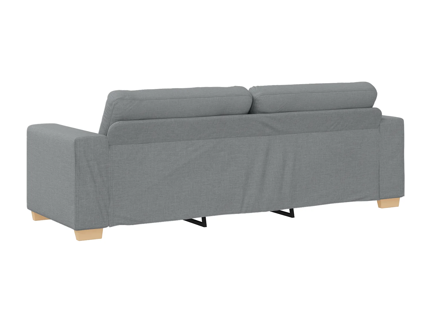 Ensemble de Canapés avec coussin avec oreiller 3 pcs Gris tissu