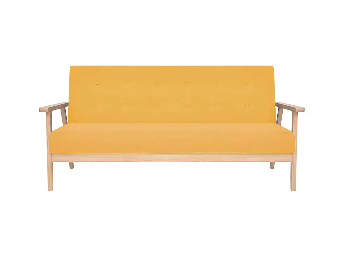 Sofá de tela amarilla de 3 plazas