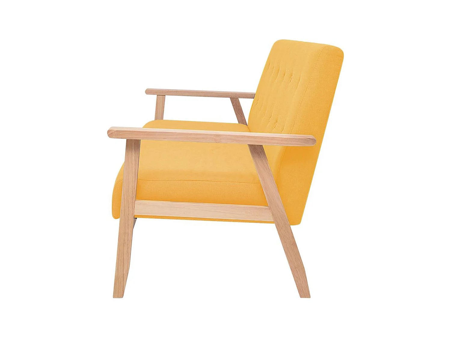 Sofá de tela amarilla de 3 plazas