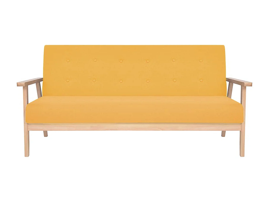 Sofá de tela amarilla de 3 plazas
