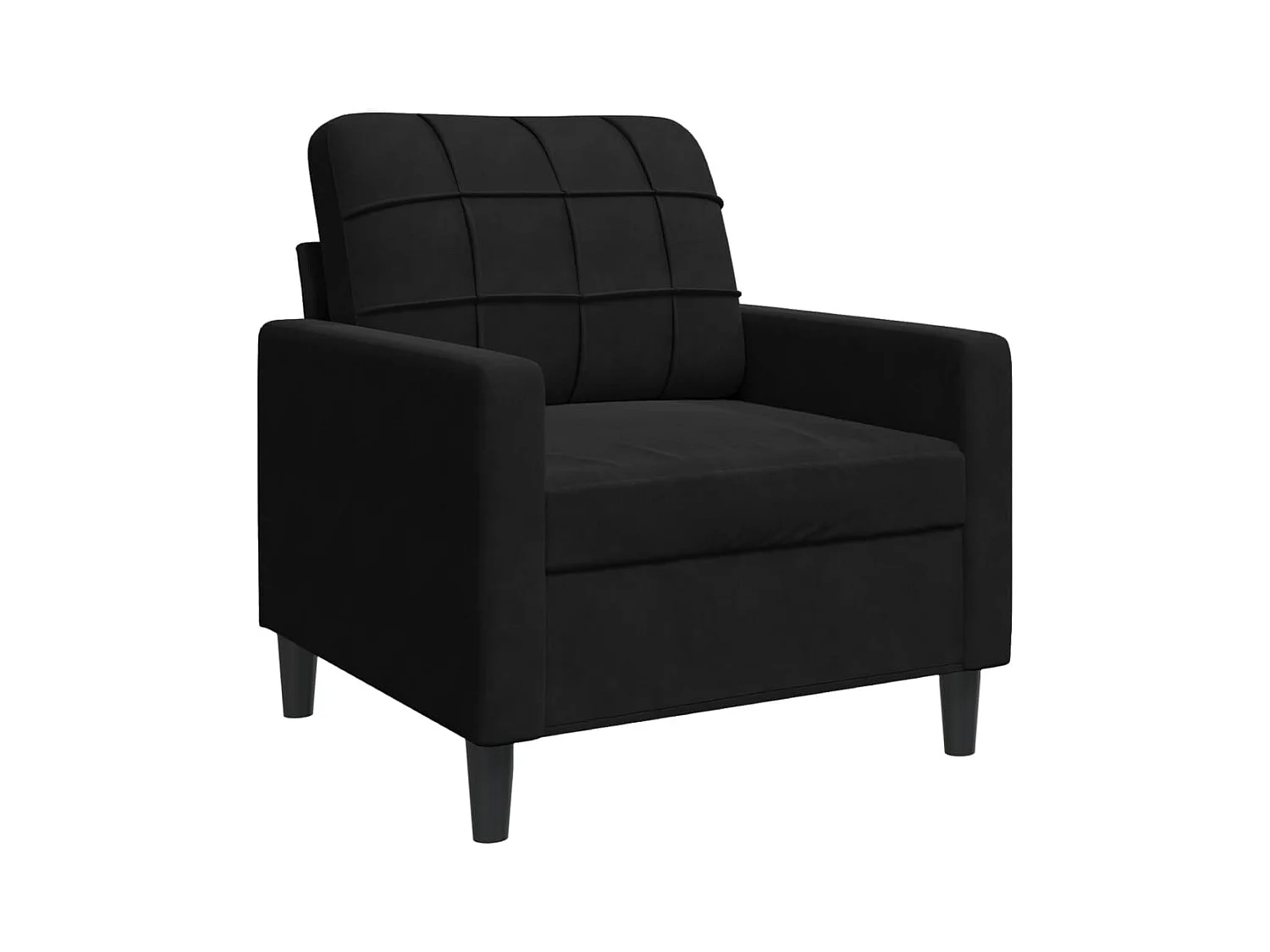 Sillón de terciopelo negro de 60 cm