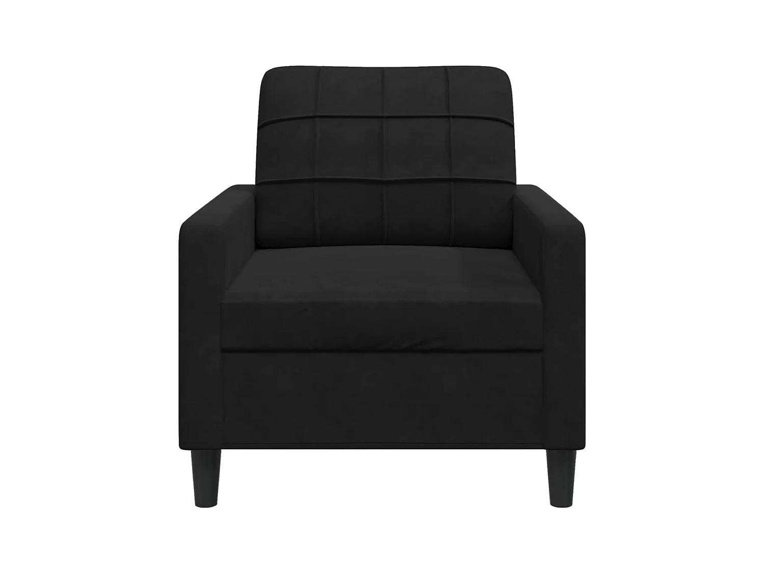 Sillón de terciopelo negro de 60 cm