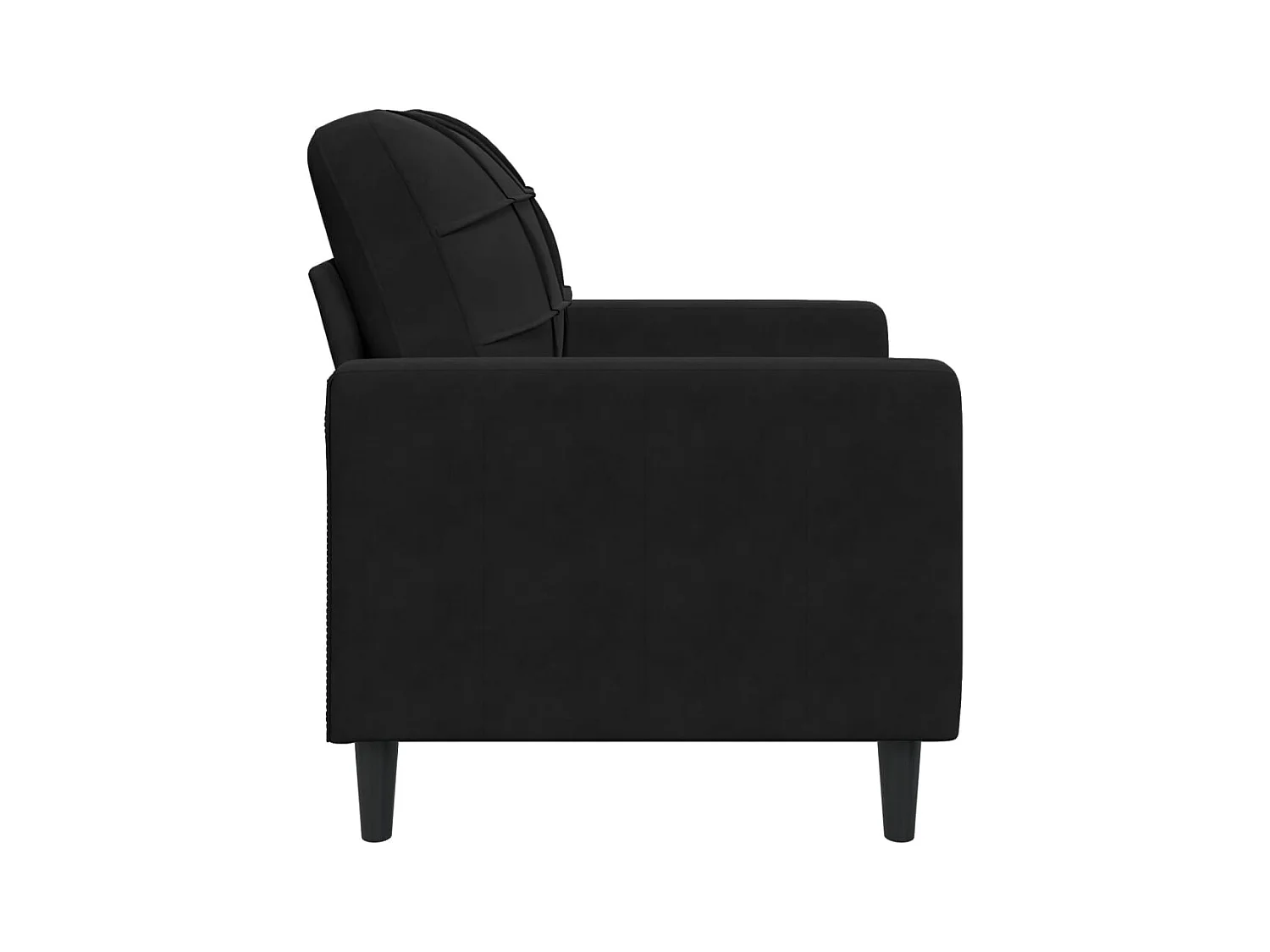 Sillón de terciopelo negro de 60 cm