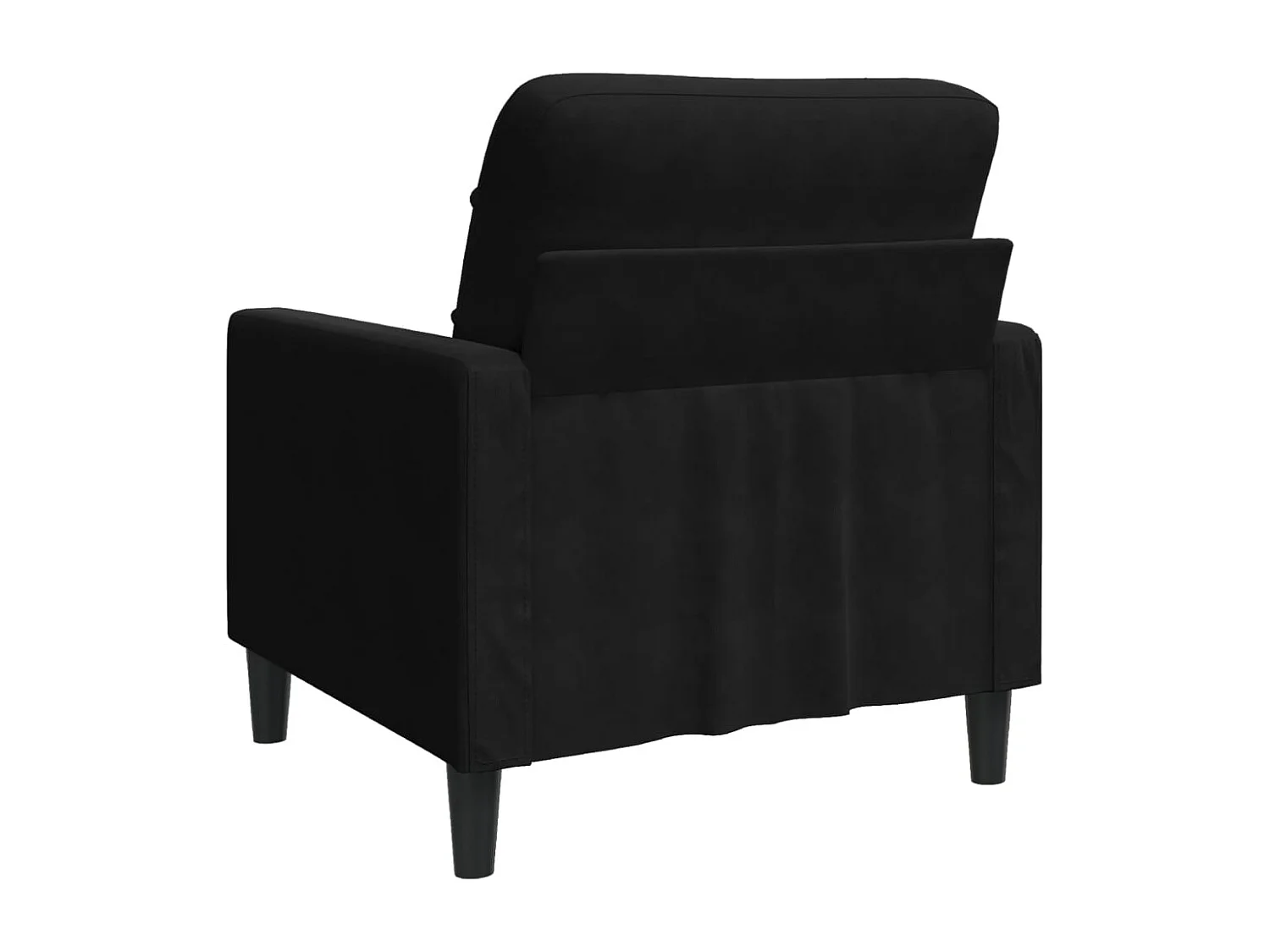 Sillón de terciopelo negro de 60 cm