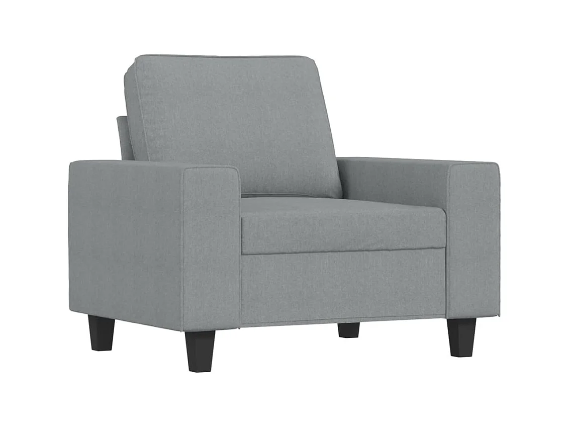 Fauteuil met voetenbankje Lichtgrijs 60 cm Stof