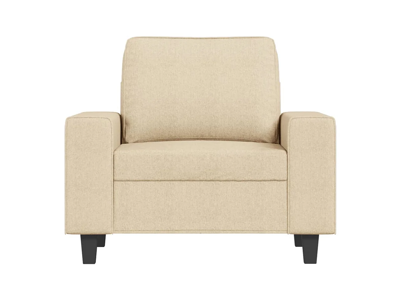 Fauteuil met voetenbankje Crème 60 cm Stof