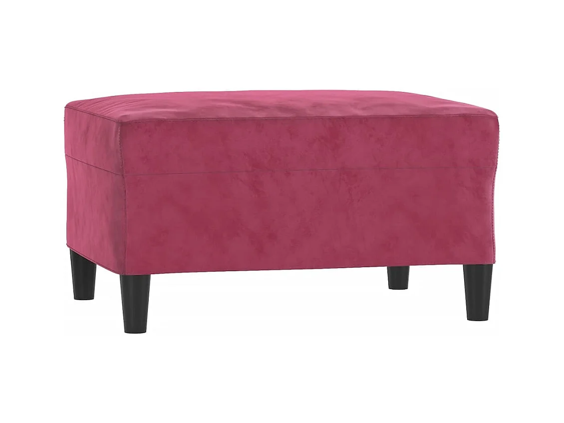 Set di divani 4 pezzi con cuscini in velluto rosso bordeaux