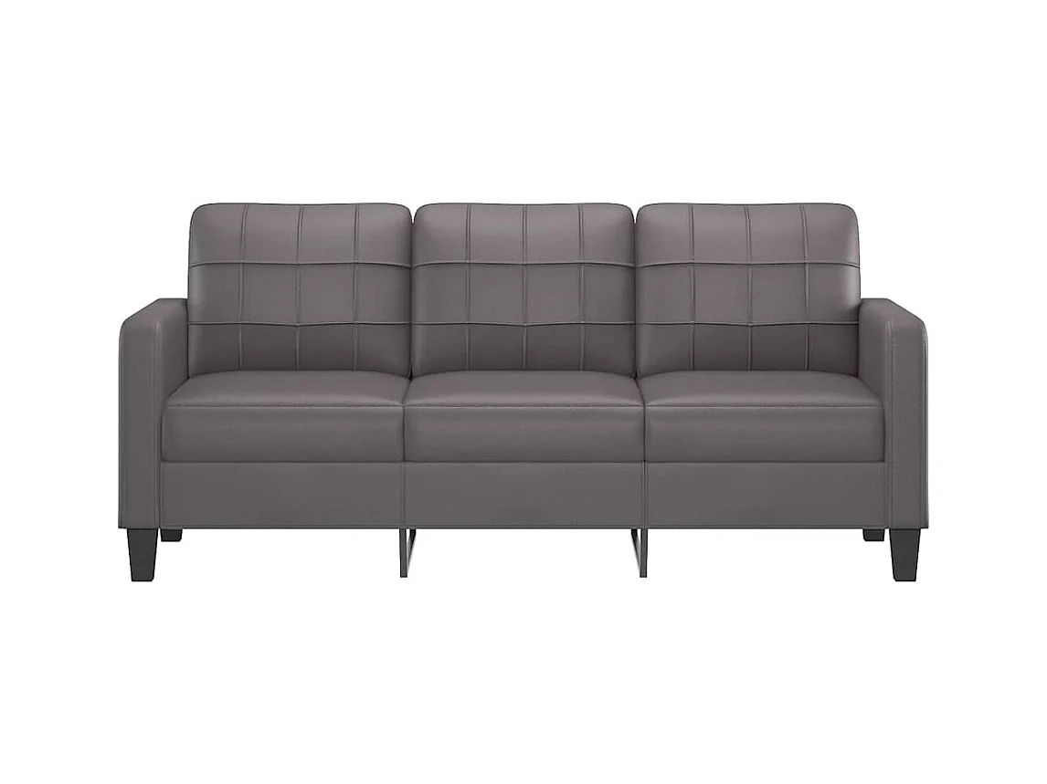 Divano 3 posti Grigio 180 cm Similpelle