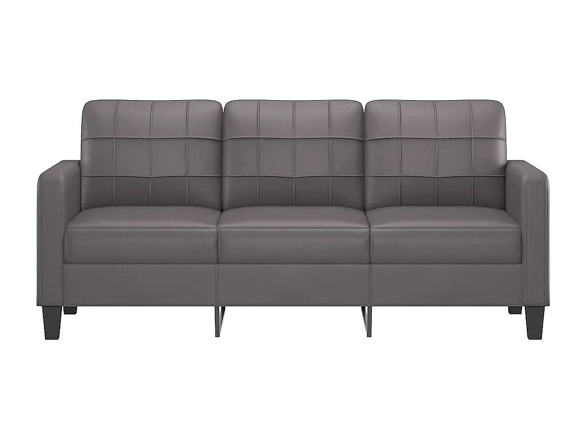 Canapé à 3 places Gris 180 cm Similicuir