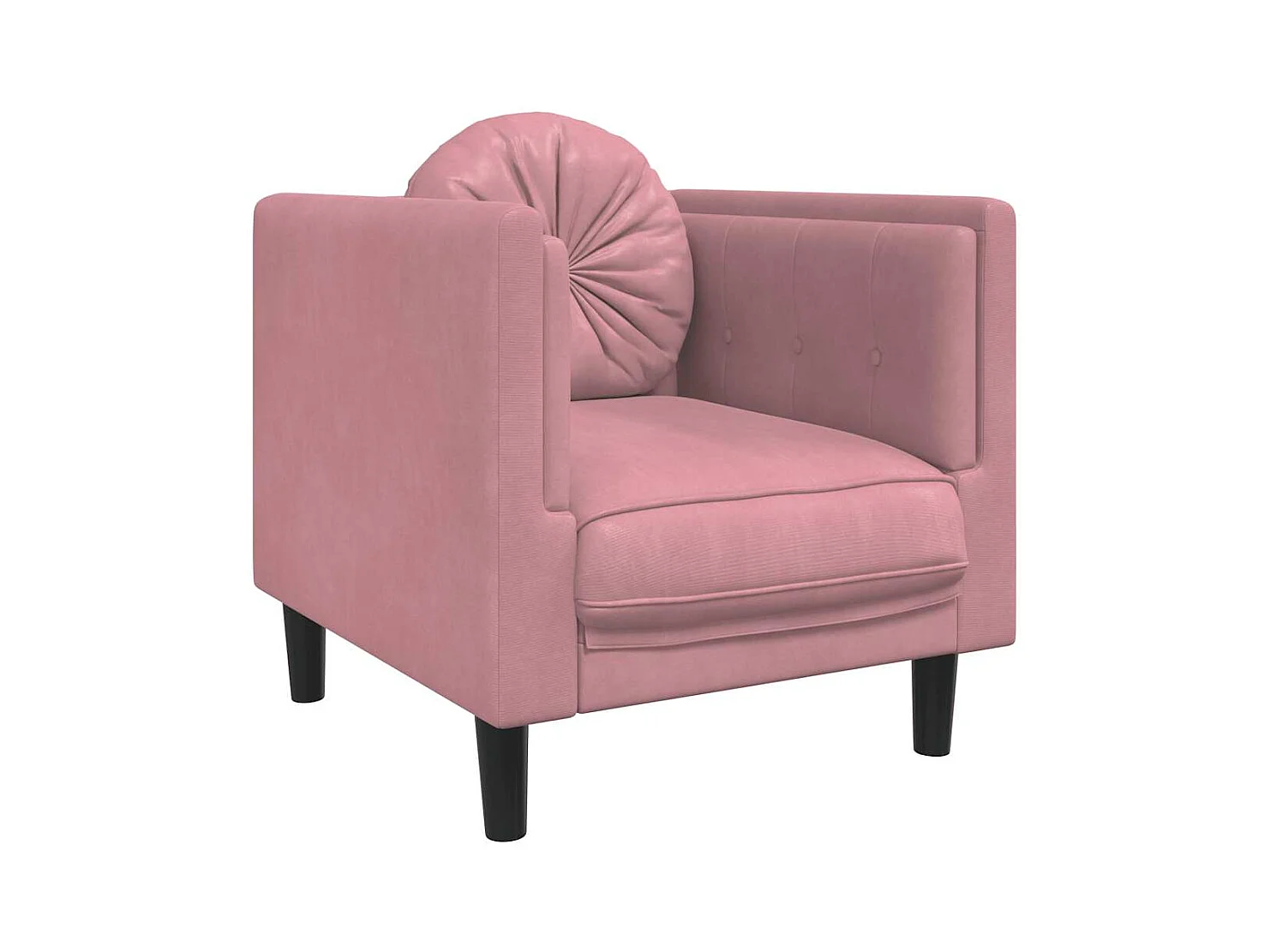 Poltrona con cuscino in velluto rosa