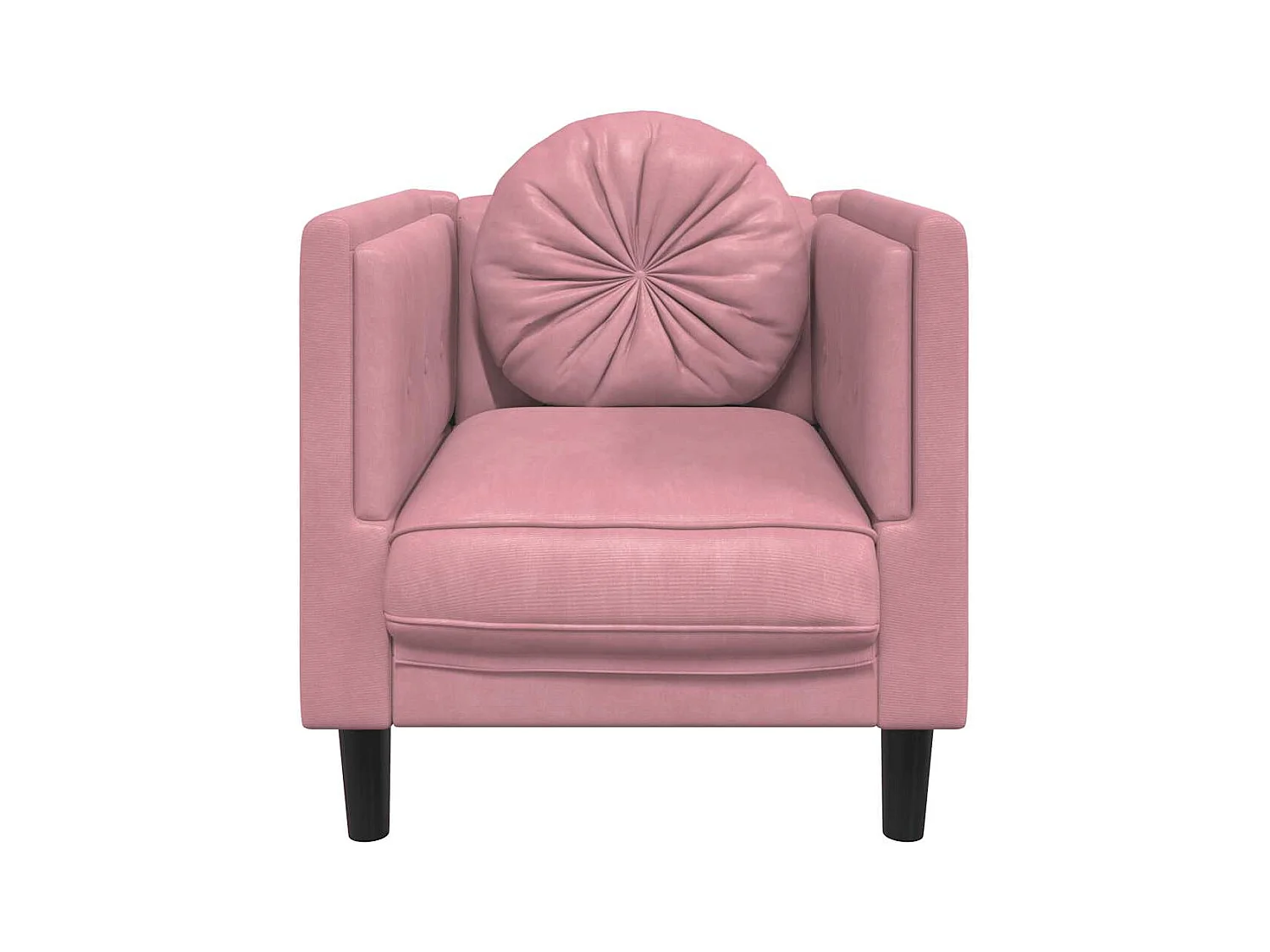 Poltrona con cuscino in velluto rosa