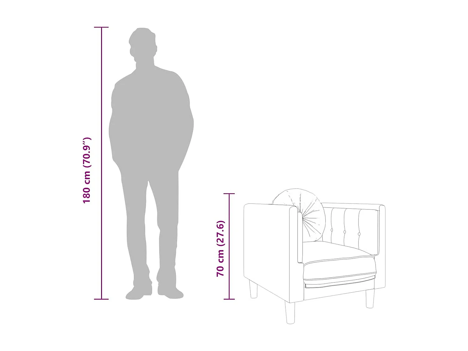 Sillón con cojín de terciopelo rosa