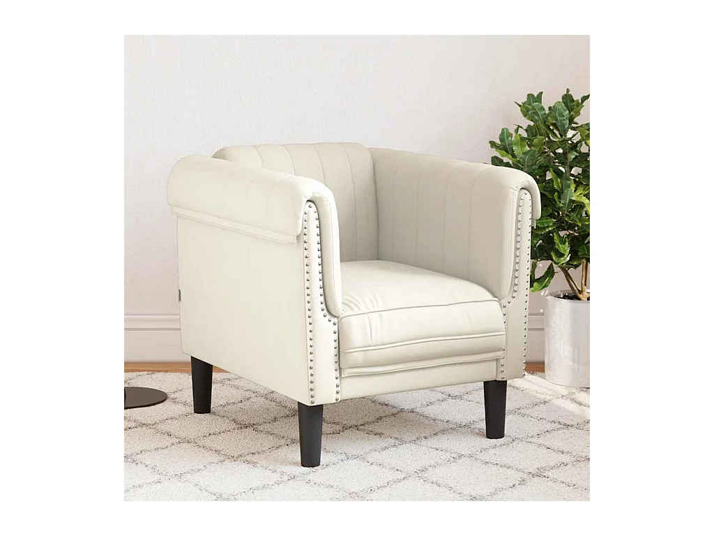 Fauteuil crème velours