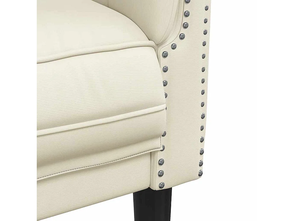 Fauteuil crème velours