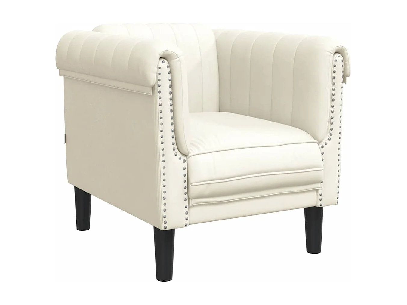 Crèmekleurige fluwelen fauteuil