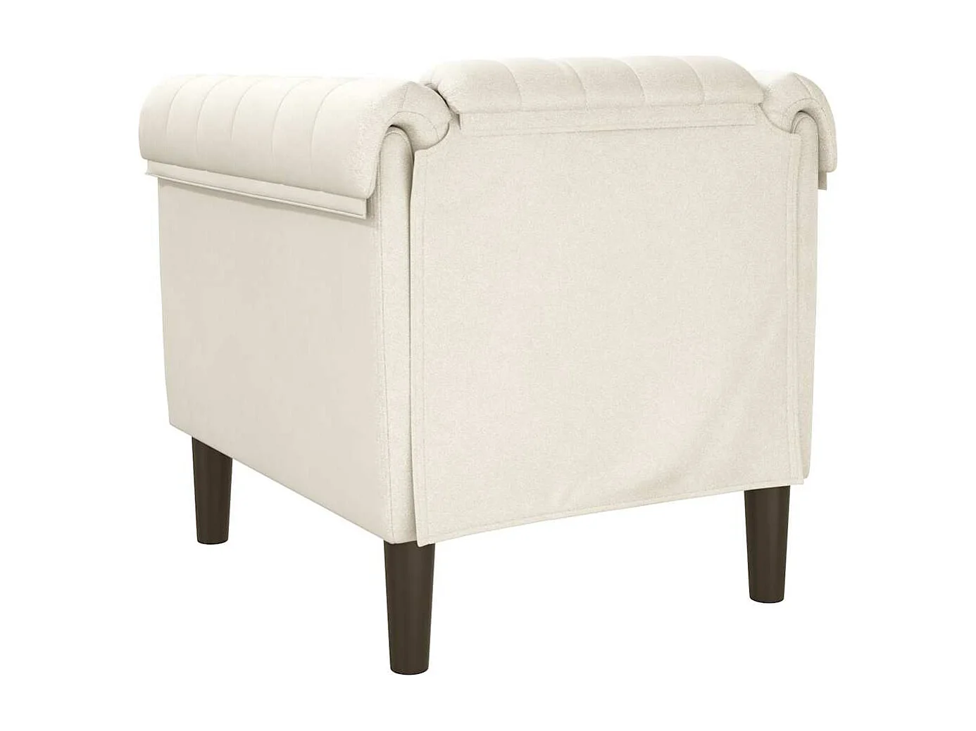 Crèmekleurige fluwelen fauteuil