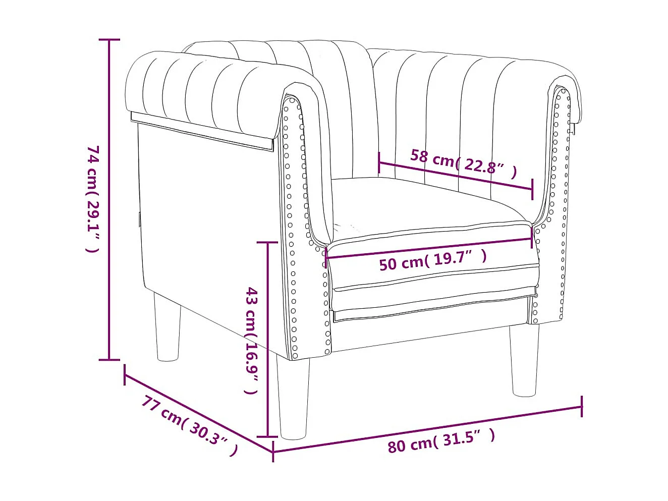 Crèmekleurige fluwelen fauteuil