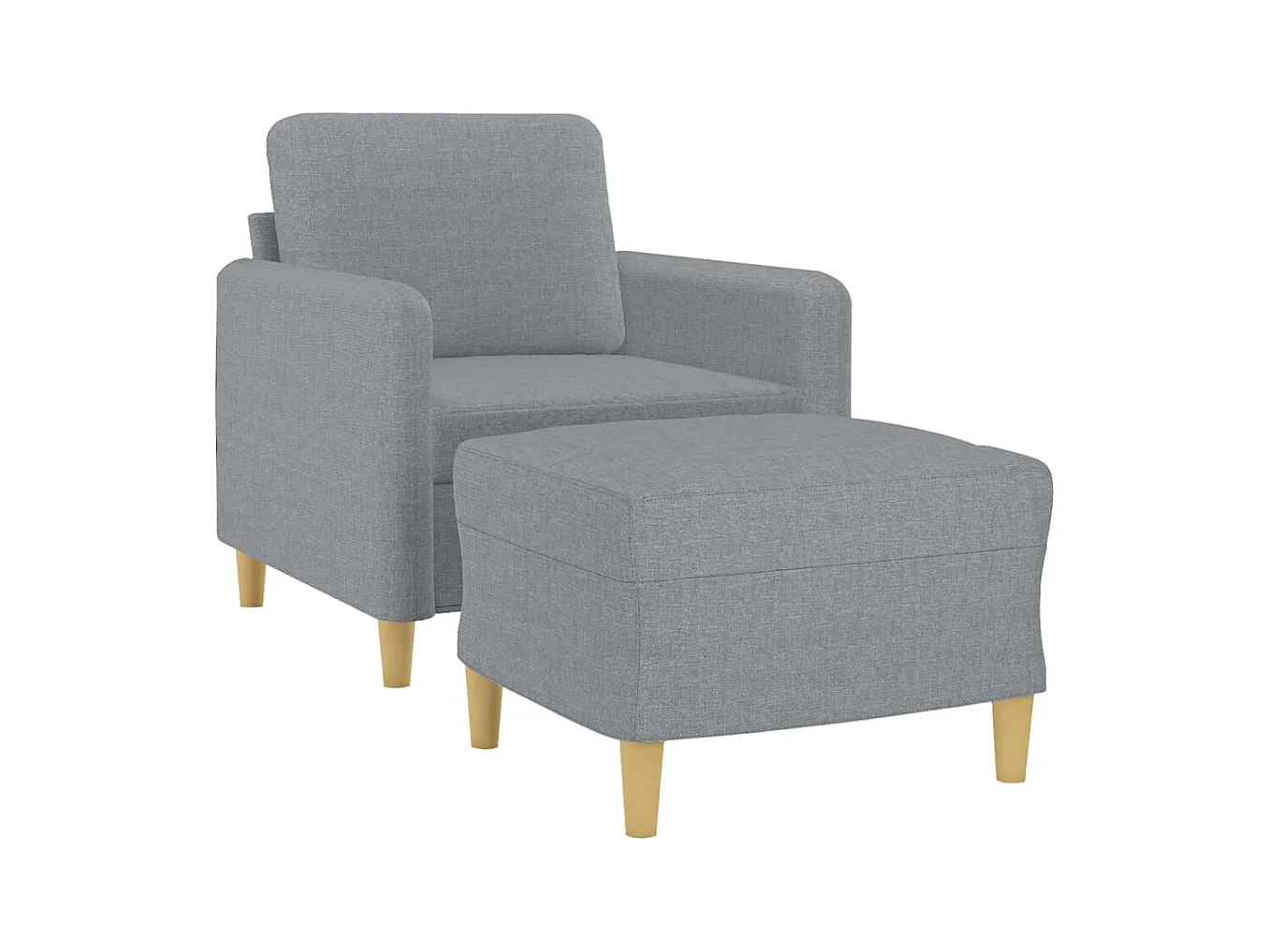 Fauteuil avec repose-pied Gris clair 60 cm Tissu