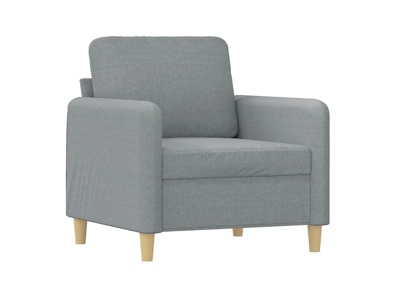 Fauteuil avec repose-pied Gris clair 60 cm Tissu