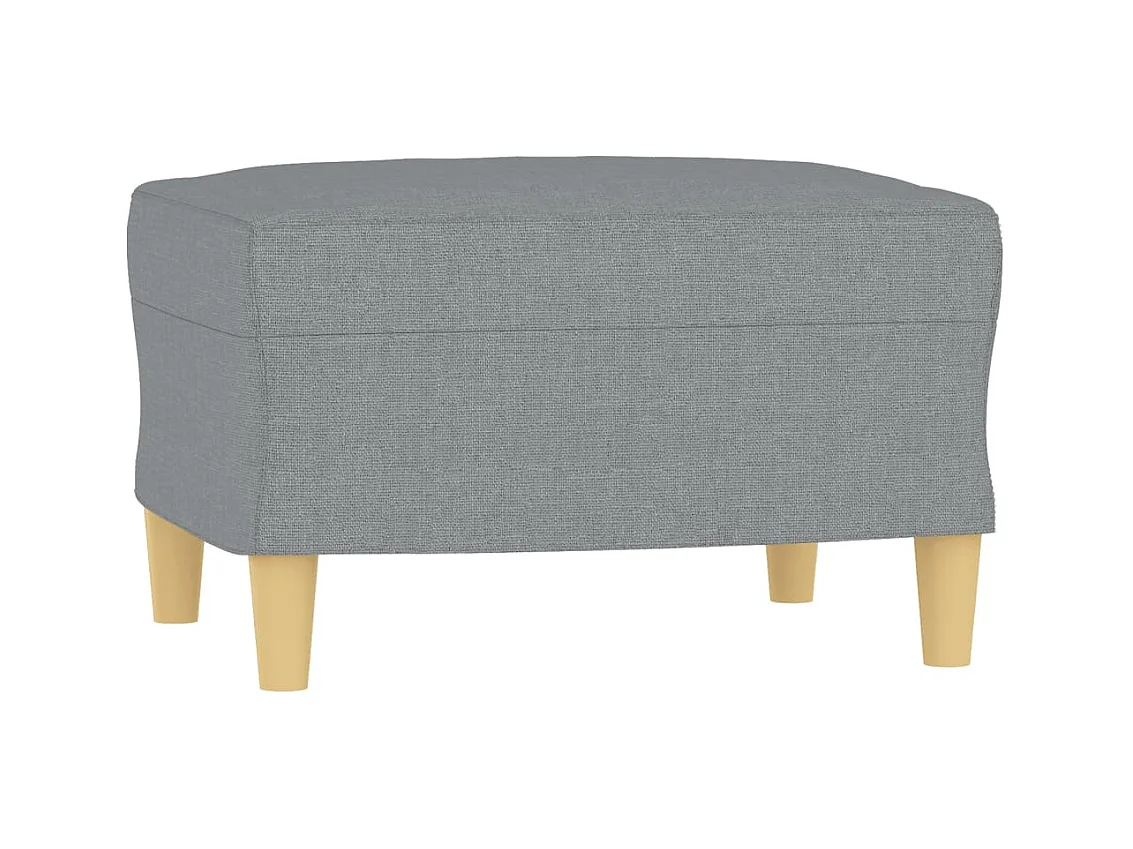 Fauteuil avec repose-pied Gris clair 60 cm Tissu