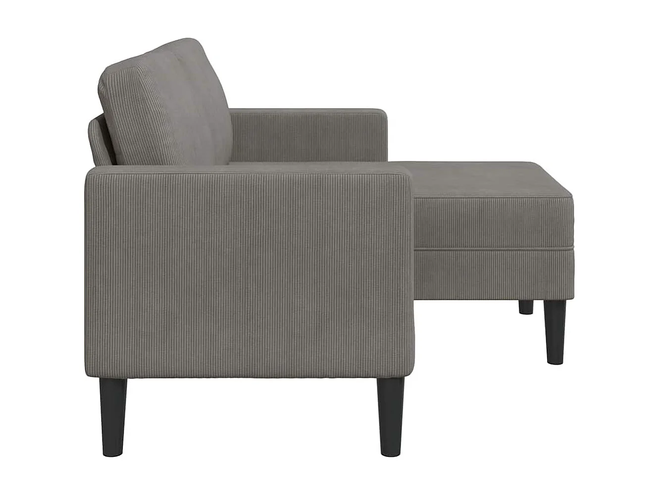 Canapé 2 places avec méridienne en L gris clair 125 cm lin