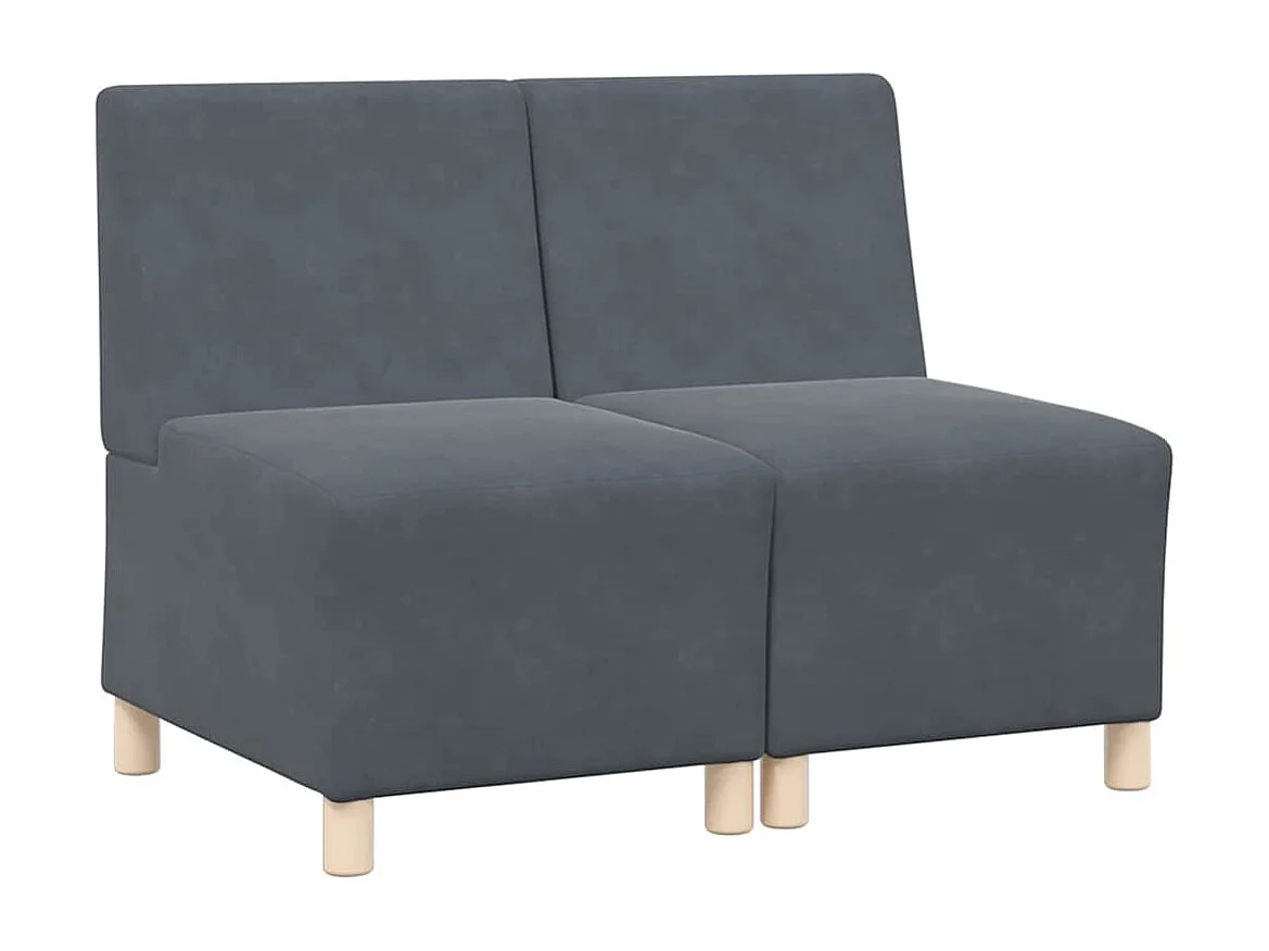 Modulaire bank zonder armleuningen 2 stuks donkergrijs