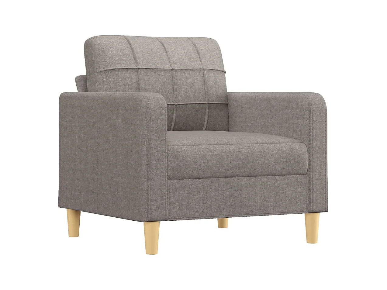 4-delige bankset met kussens taupe stof