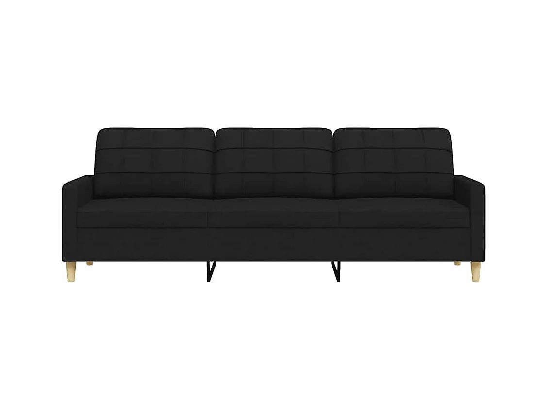 Sofá 3 plazas Tela Negro 210 cm