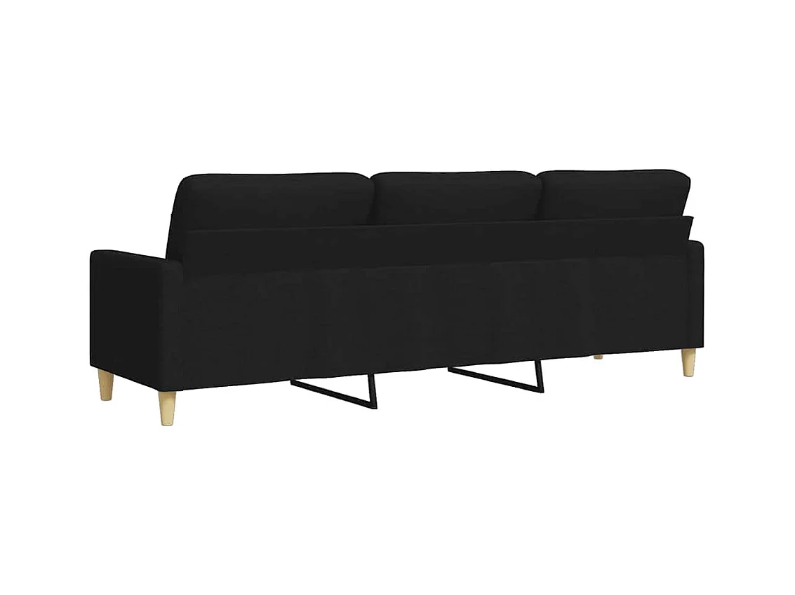 Sofá 3 plazas Tela Negro 210 cm