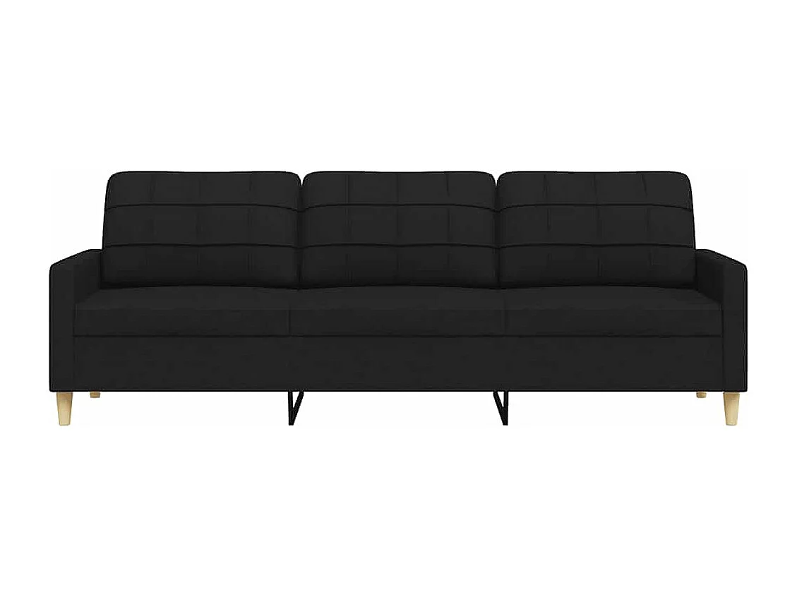 Sofá 3 plazas Tela Negro 210 cm