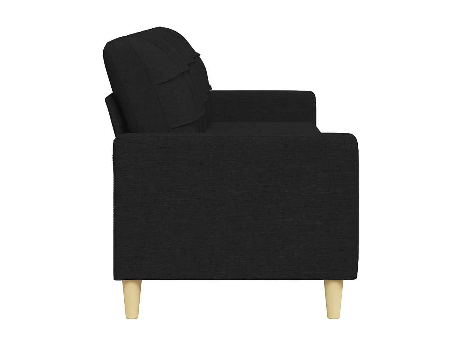 Sofá 3 plazas Tela Negro 210 cm